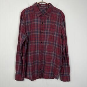 Toad & Co. Mens Size Medium Plaid Organic Cotton Button Up Paulsen LS Shirt